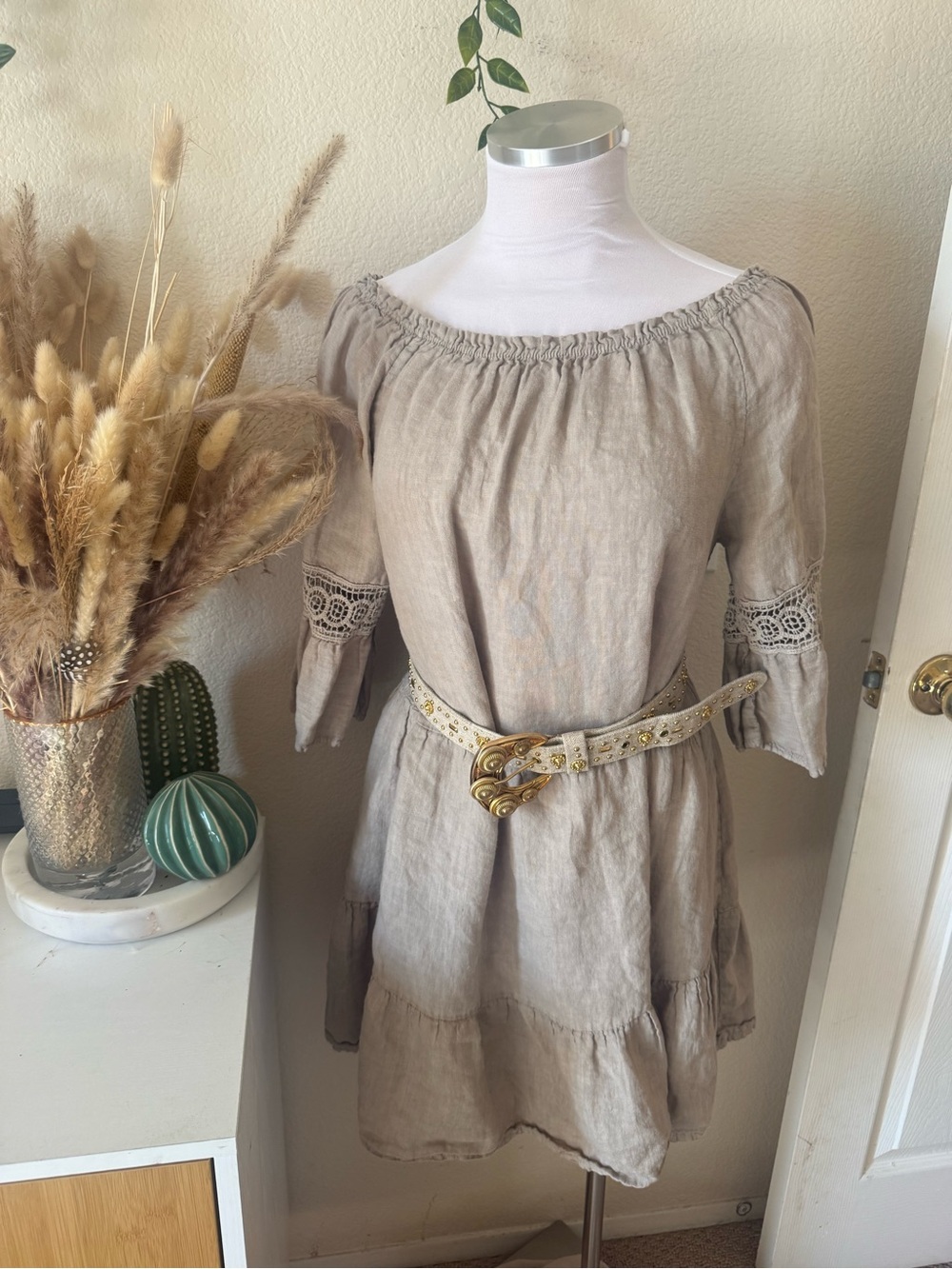 Terzo Millennio Off-Shoulder cotton Mini Dress